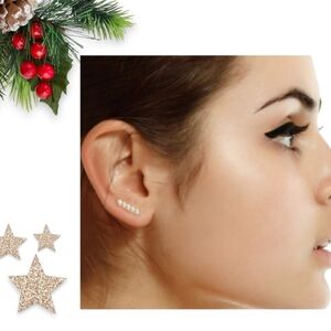 NWT Shashi Gold Plated Bagatte Ear Climber Earrings